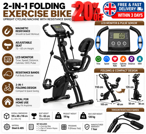 Folding exercise bike - folding,