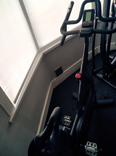 Upright exercise bike - exercise, bike,